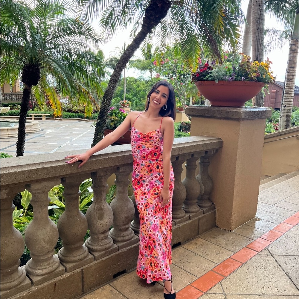 Hello Molly Vibrant Pink Floral Maxi Dress